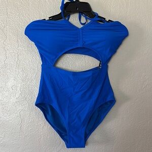 Women’s BMJL Halter One Piece Swimsuit Blue Small